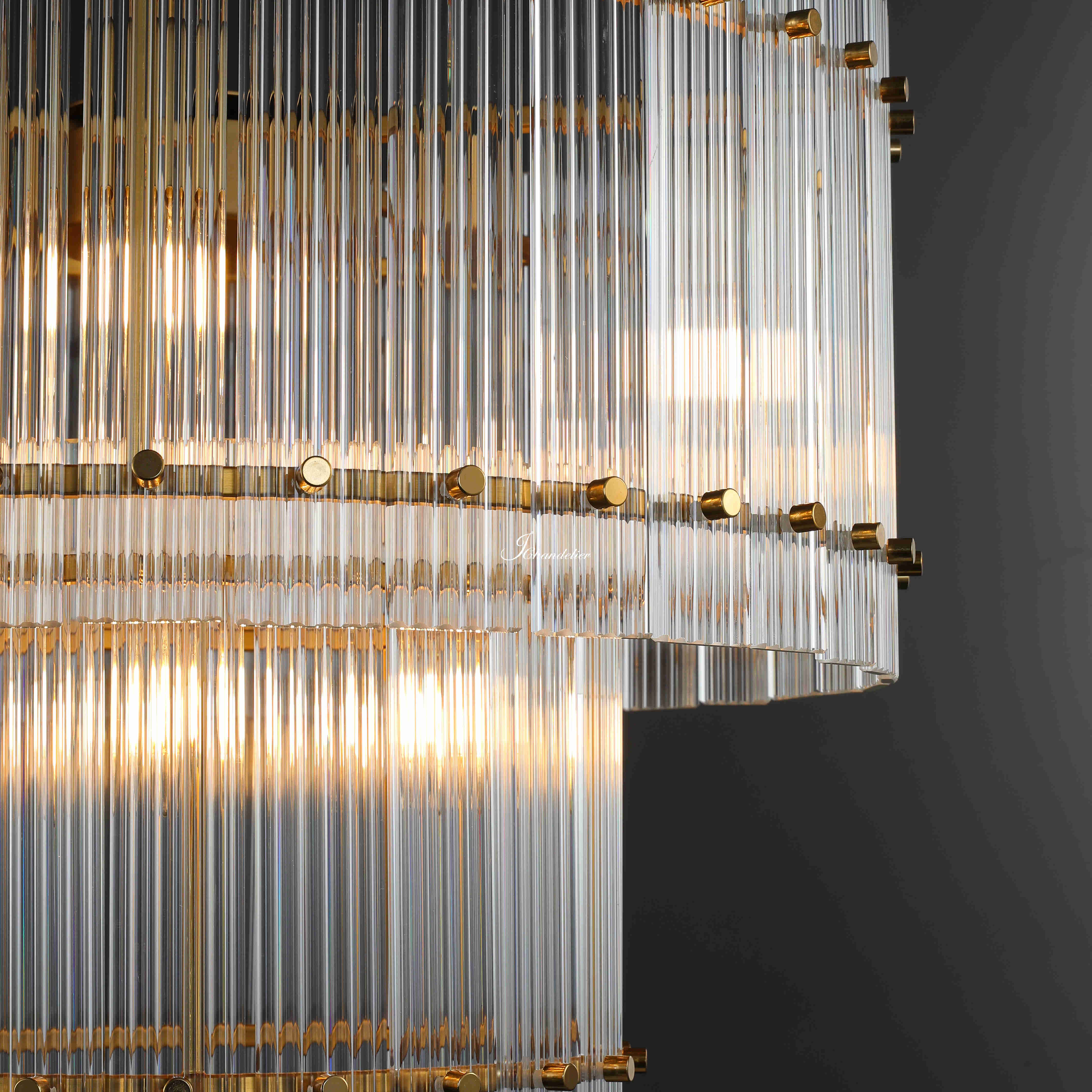 Sun Marcus 2-Tier Glass Round Chandelier 22"