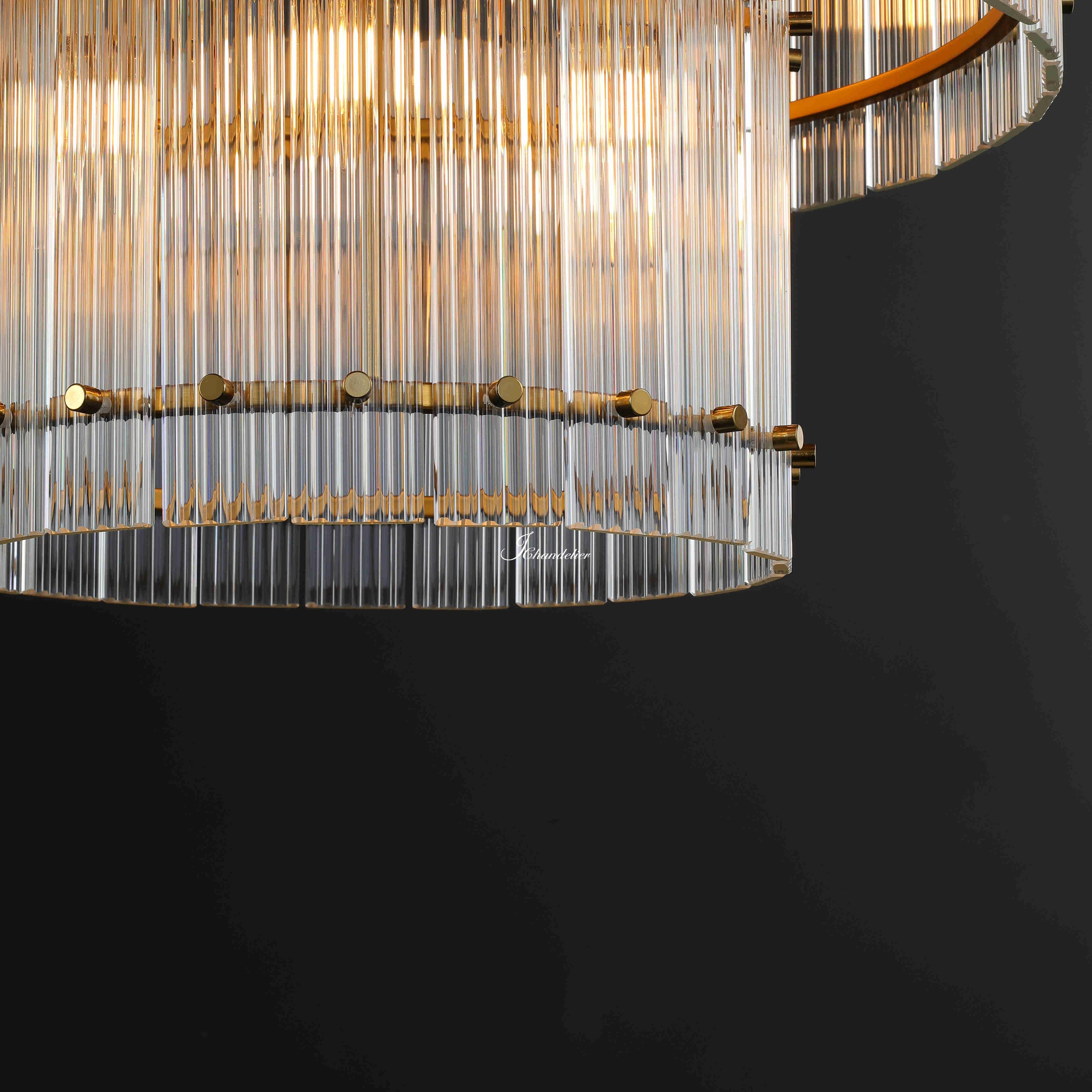 Sun Marcus 2-Tier Glass Round Chandelier 22"