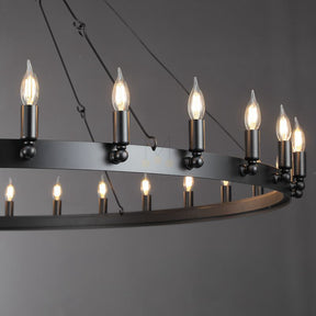Dania Series Luxury Vintage Filament Round Chandelier, Classic Chandelier Lighting Fixture