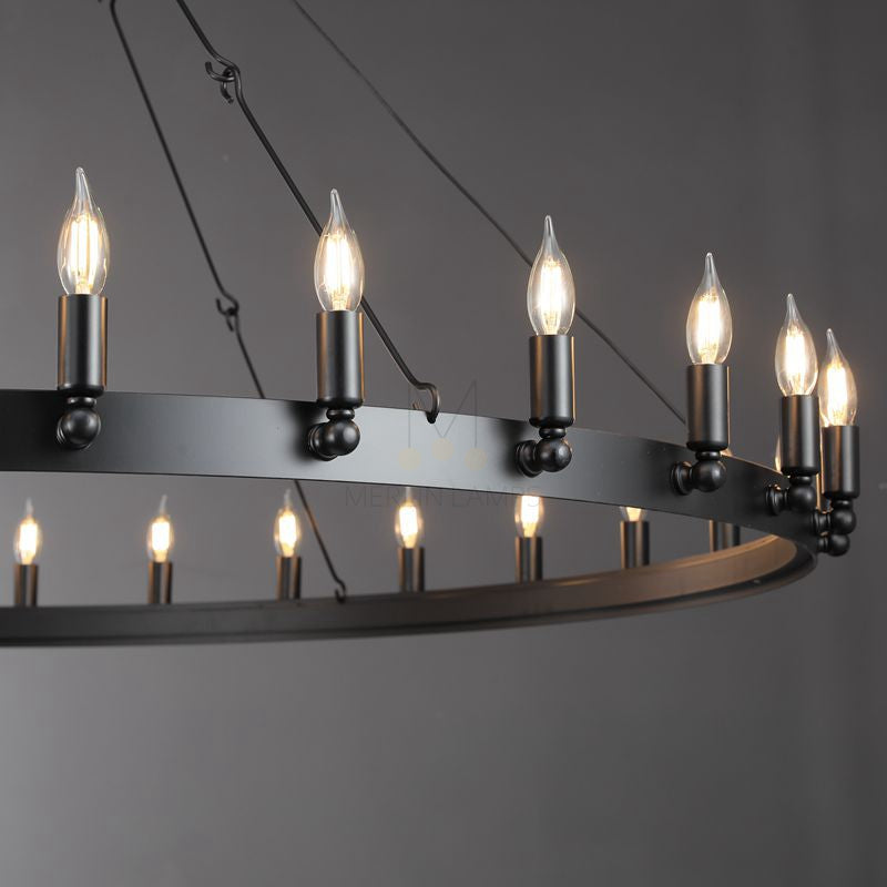 Dania Series Luxury Vintage Filament Round Chandelier, Classic Chandelier Lighting Fixture