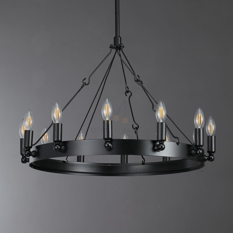 Dania Series Luxury Vintage Filament Round Chandelier, Classic Chandelier Lighting Fixture