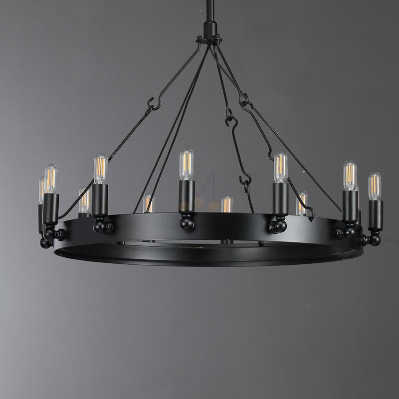 Dania Series Luxury Vintage Filament Round Chandelier, Classic Chandelier Lighting Fixture