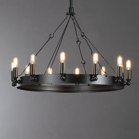 Dania Series Luxury Vintage Filament Round Chandelier, Classic Chandelier Lighting Fixture