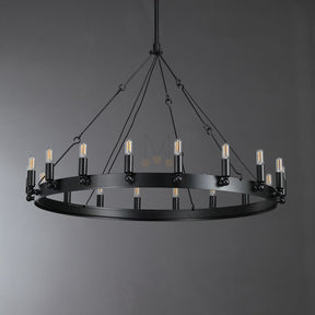 Dania Series Luxury Vintage Filament Round Chandelier, Classic Chandelier Lighting Fixture