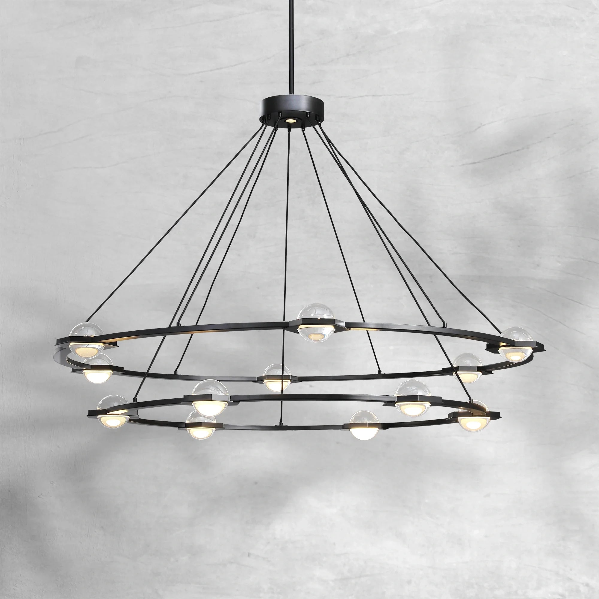 Eclatamt Two-Tier Round Chandelier 48" 60"