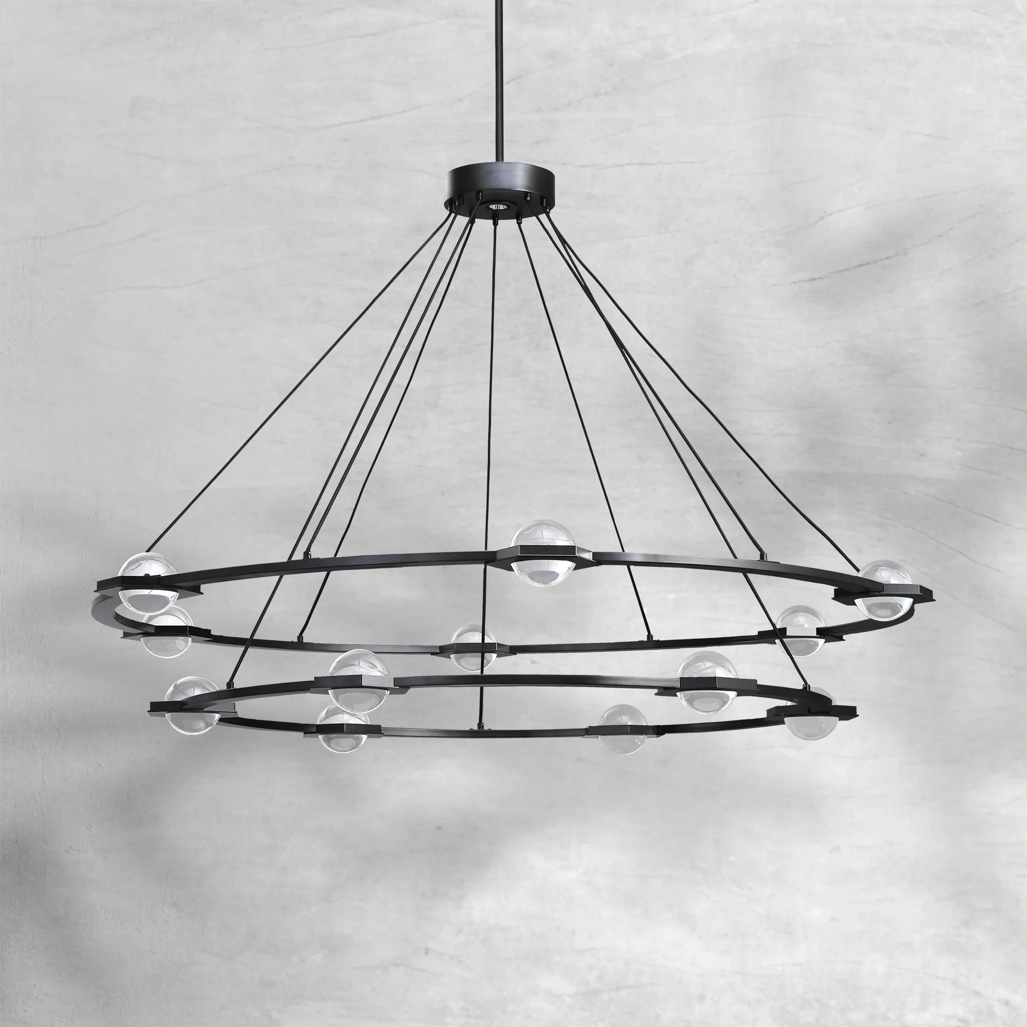 Eclatamt Two-Tier Round Chandelier 48" 60"