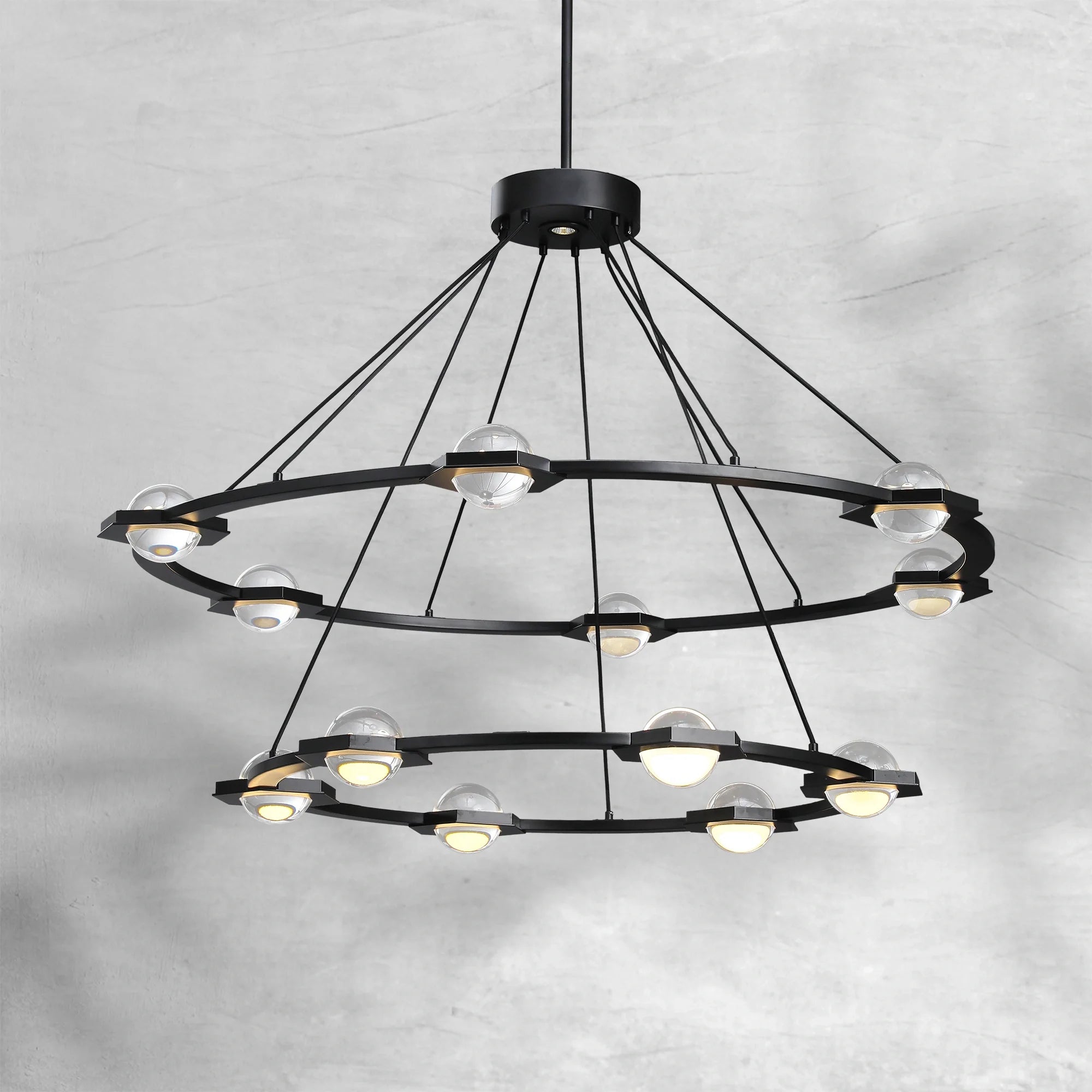 Eclatamt Two-Tier Round Chandelier 48" 60"