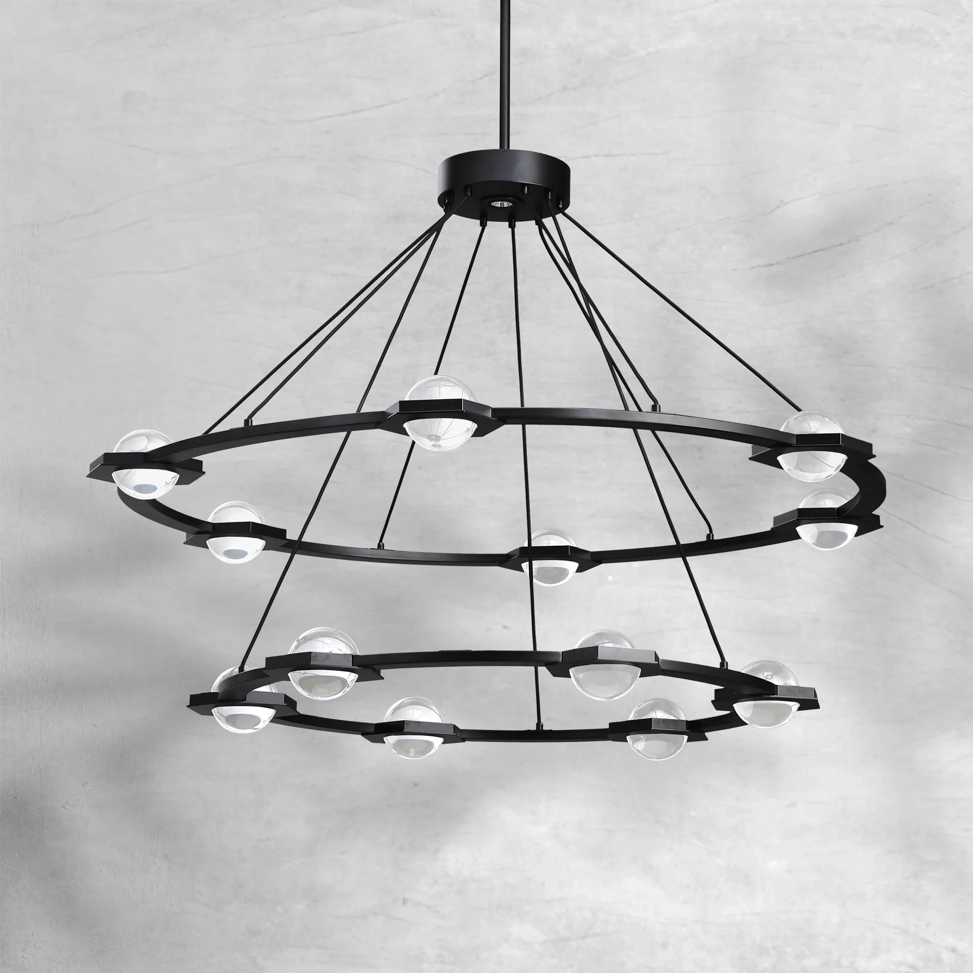 Eclatamt Two-Tier Round Chandelier 48" 60"