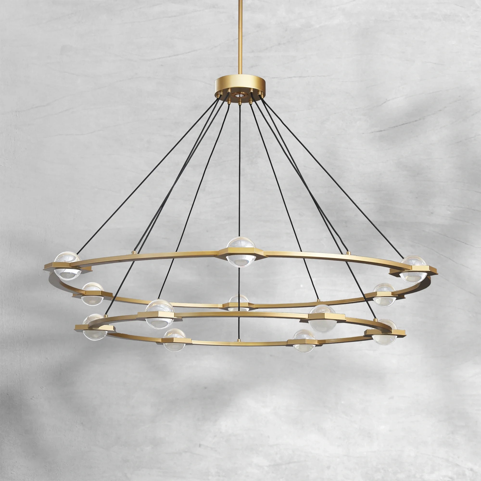 Eclatamt Two-Tier Round Chandelier 48" 60"
