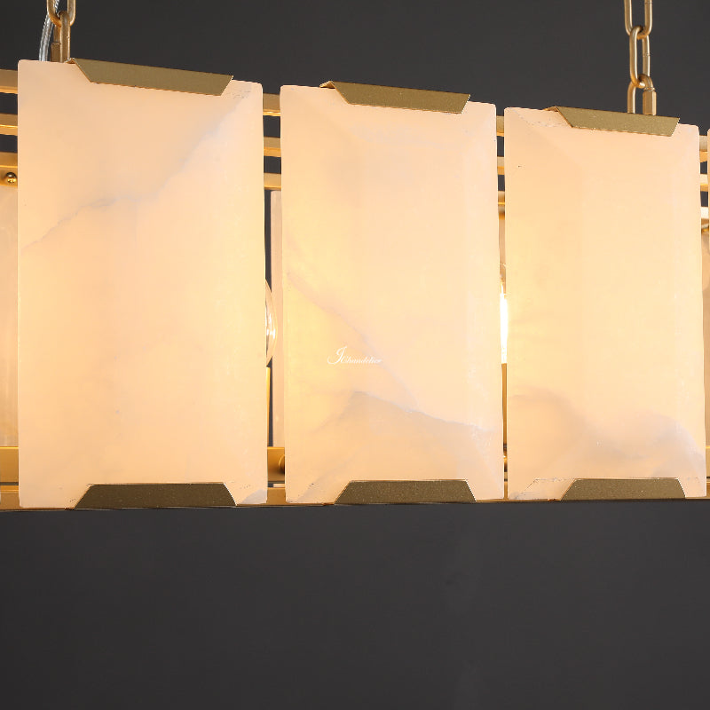 Harlew Calcite Rectangular Chandelier 62"