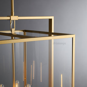 Becker Glass Lantern Modern Pendant Light 26" 34"