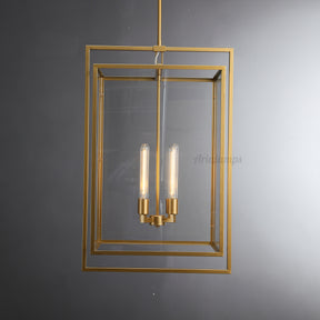 Becker Glass Lantern Modern Pendant Light 26" 34"