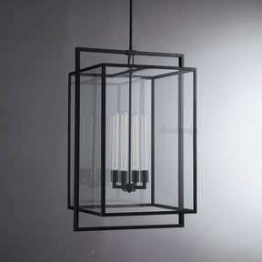 Becker Glass Lantern Modern Pendant Light 26" 34"
