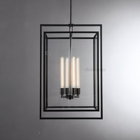Becker Glass Lantern Modern Pendant Light 26" 34"