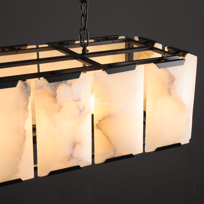 Harlew Calcite Rectangular Chandelier 62"