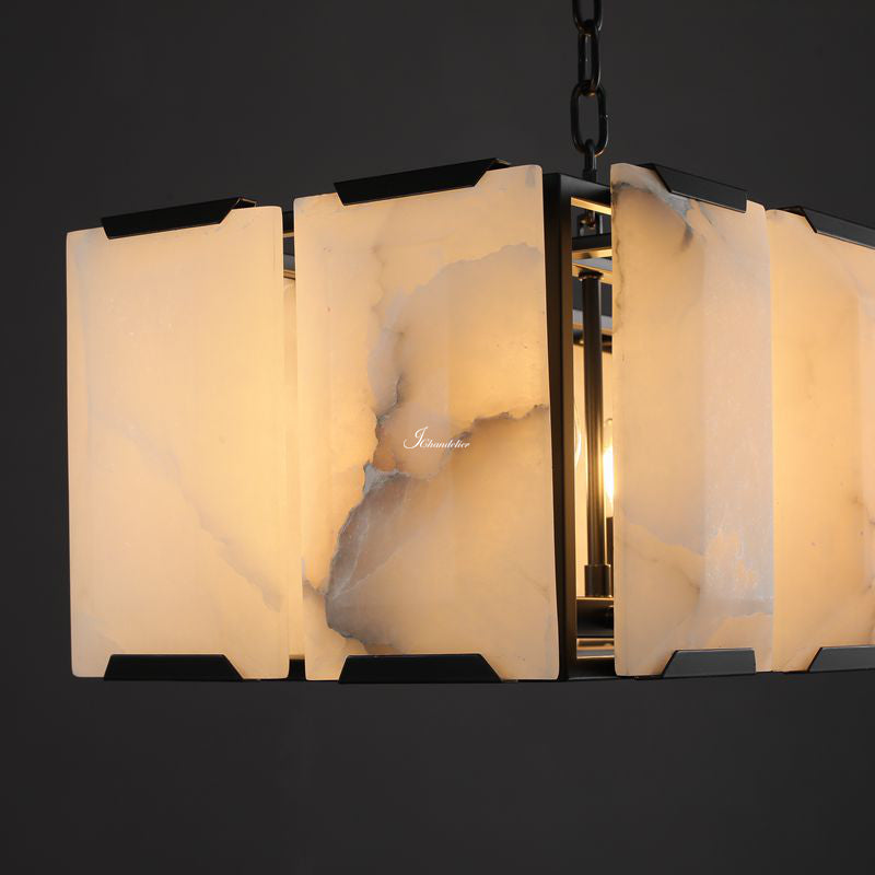 Harlew Calcite Rectangular Chandelier 62"