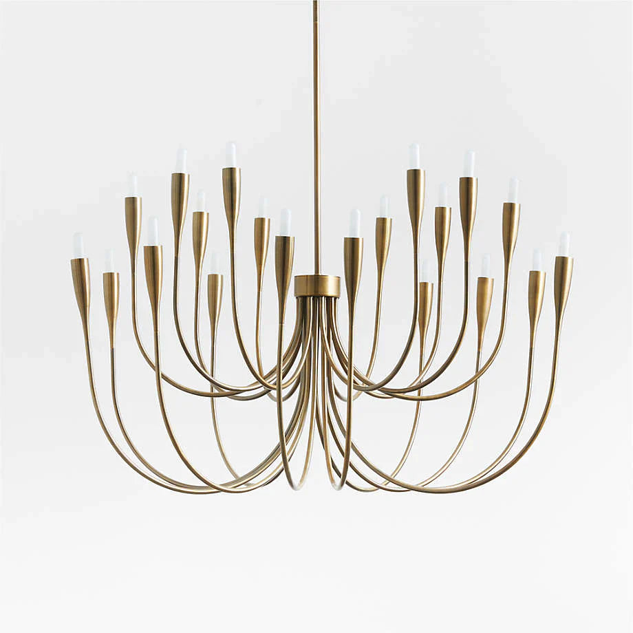Lione Large Brass Candelabra Chandelier Light