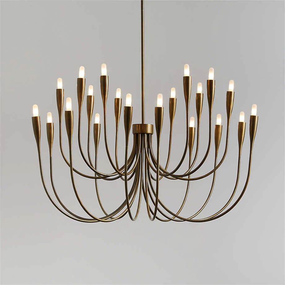 Lione Large Brass Candelabra Chandelier Light
