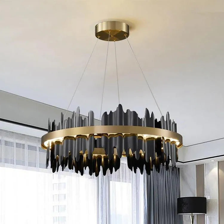Aria Flowing Hill and Valleys LED Round Chandelier Light