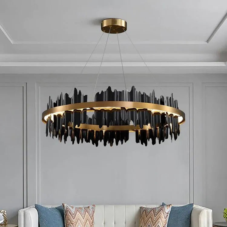 Aria Flowing Hill and Valleys LED Round Chandelier Light
