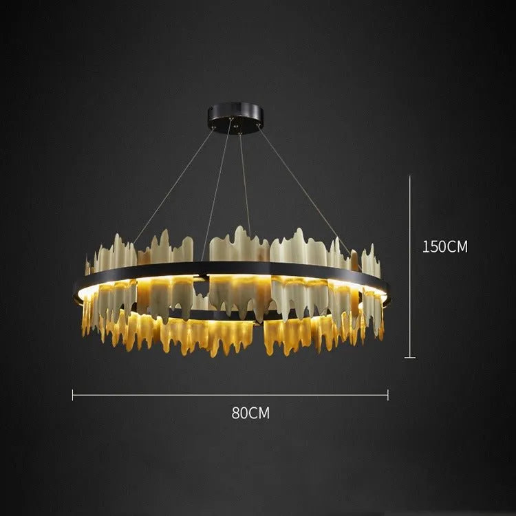 Aria Flowing Hill and Valleys LED Round Chandelier Light