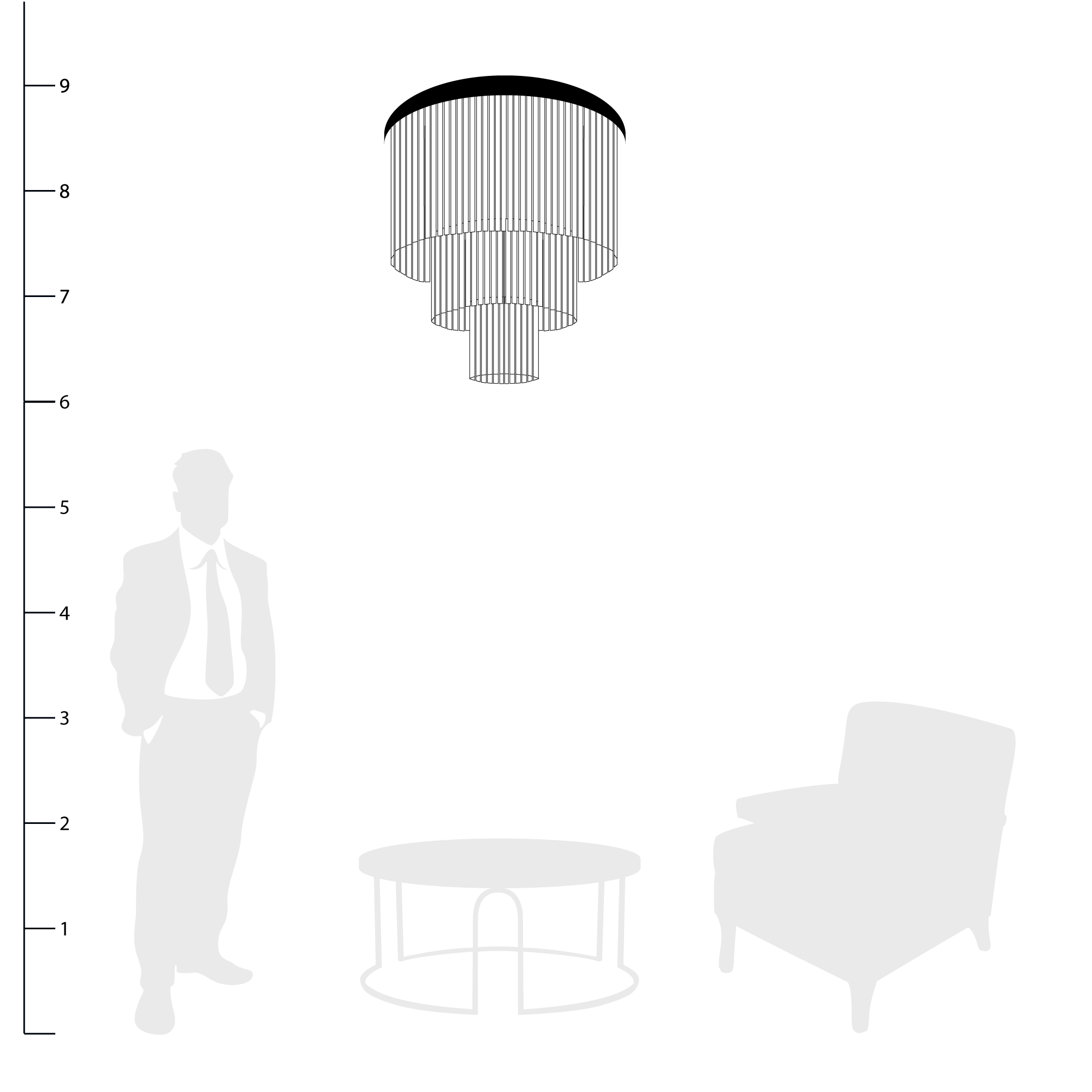 Aria Jade Glass Chandelier