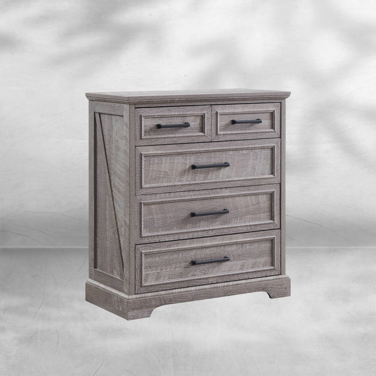 Rustic Grey Farmhouse 5-Drawer Dresser | Bedroom Storage Organizer 32''