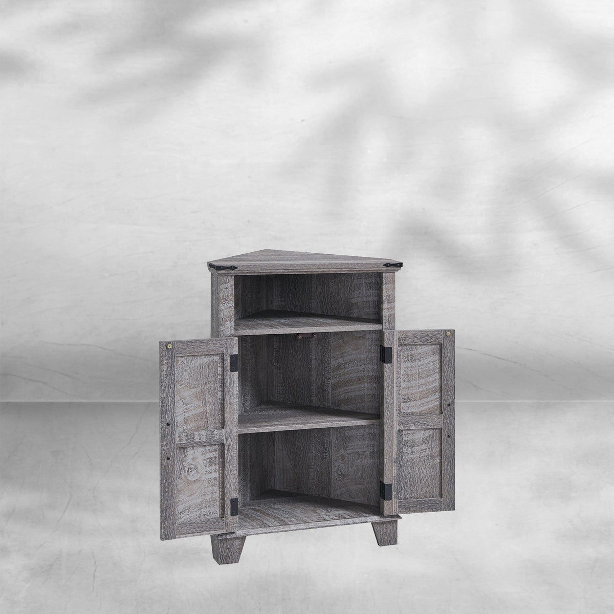 Farmhouse Corner Bathroom Cabinet with Barn Door and Adjustable Shelf 22''