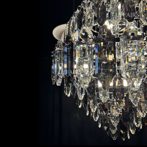Luxury Multi-tiered Honeycomb Crystal Chandelier for High Ceiling