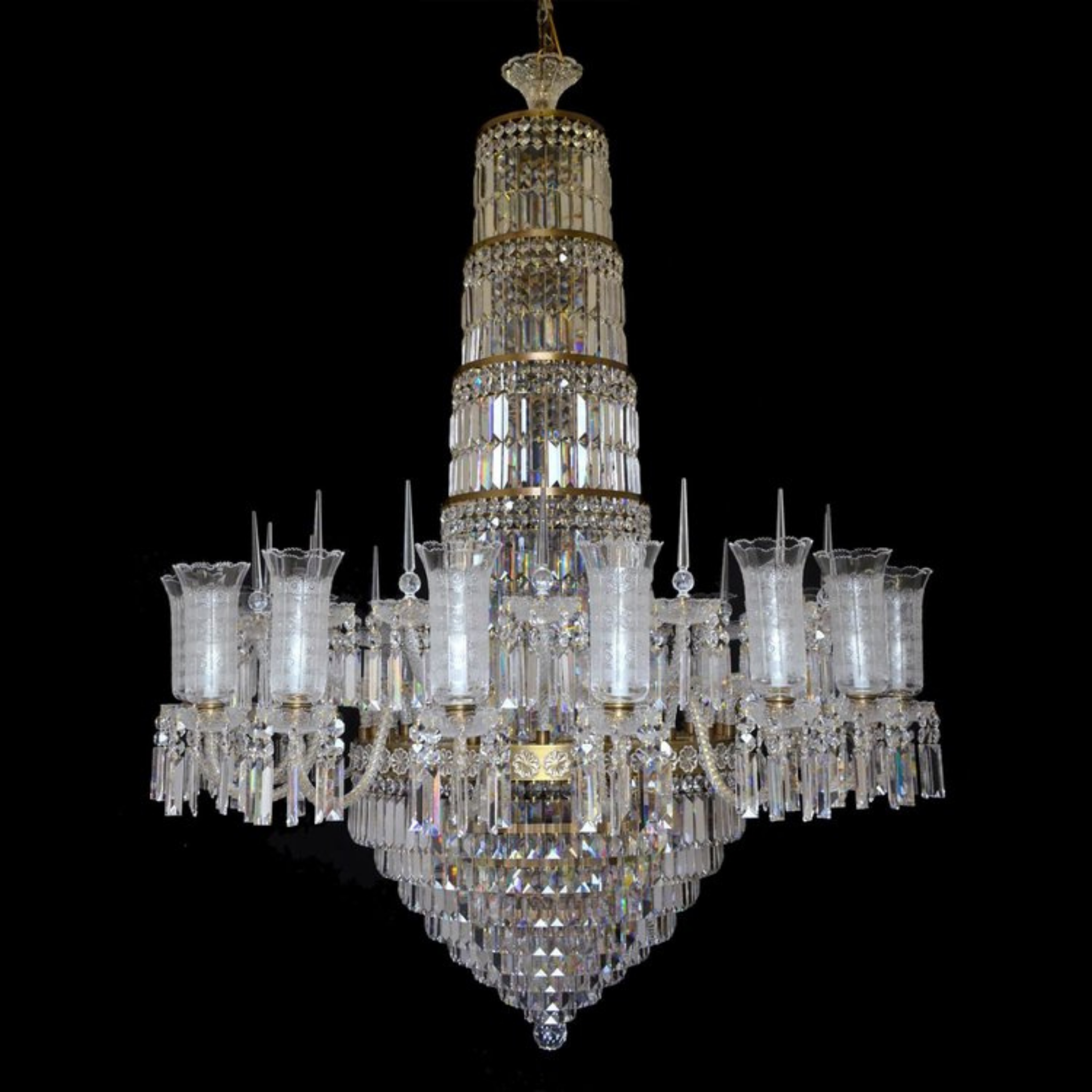 Aria Lances 32 Crystal Glass Chandelier