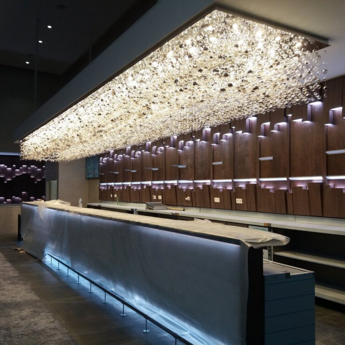 Aria Looong 120 Modern Chandelier (Silver Color)