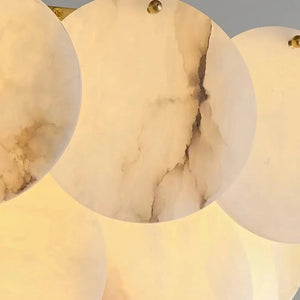 Noah Multi - Layer Natural Alabaster Round Modern Chandelier 35''/43'' - Arialamps