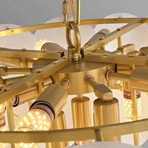 Noah Multi - Layer Natural Alabaster Round Modern Chandelier 35''/43'' - Arialamps