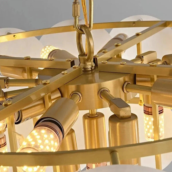 Noah Multi - Layer Natural Alabaster Round Modern Chandelier 35''/43'' - Arialamps