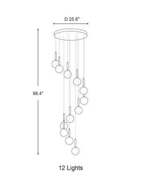 Extra Large Nordic Minimalist Long Pendant Light for Spiral Staircase/High-ceiling Room