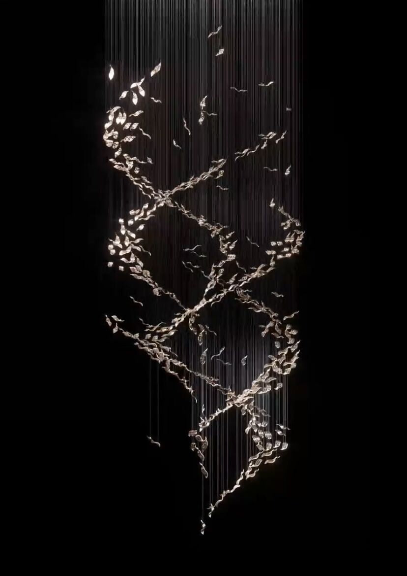 Extra Large Luxury Art Double Spiral Creative Crystal Chandelier For High-ceiling Foyer/Hallway/Entryway