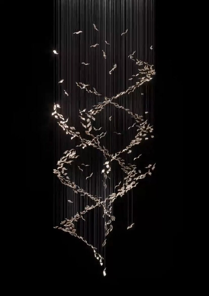 Extra Large Luxury Art Double Spiral Creative Crystal Chandelier For High-ceiling Foyer/Hallway/Entryway