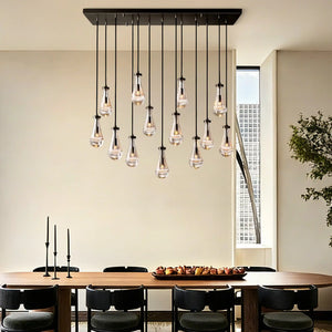 Raindrop Glass Linear Chandelier 54'' 72''