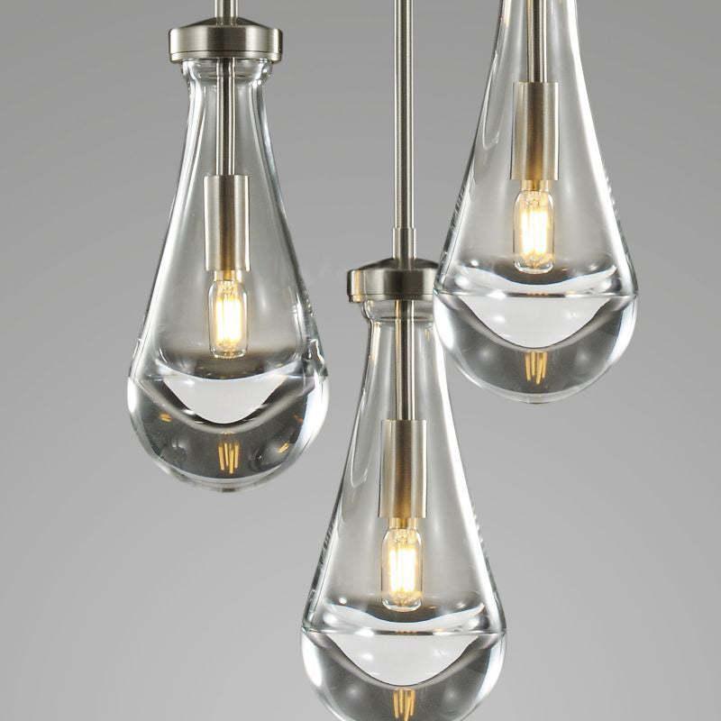 Raindrop Round Chandelier 3-Light 8''