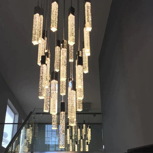 Aria Light Luxury Glacier Bubble Crystsal Chandelier in Gold/Chrome/Black Finish for Staircase/Foyer - Arialamps