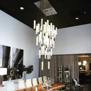 Aria Light Luxury Glacier Bubble Crystsal Chandelier in Gold/Chrome/Black Finish for Staircase/Foyer - Arialamps