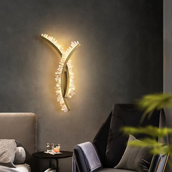 Rose Rock Crystal Wall Lamp Modern Crystal Wall Sconce