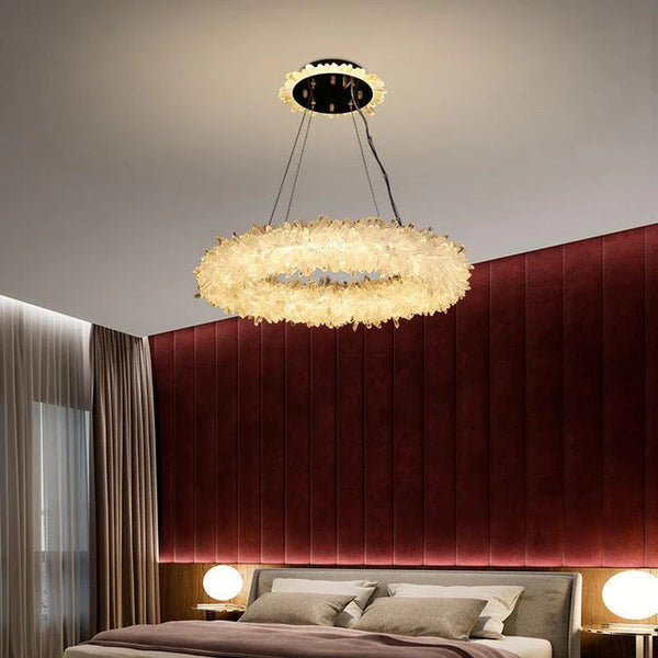 Rose Rock Crystal Modern Chandelier Glamorous Pendant Lighting