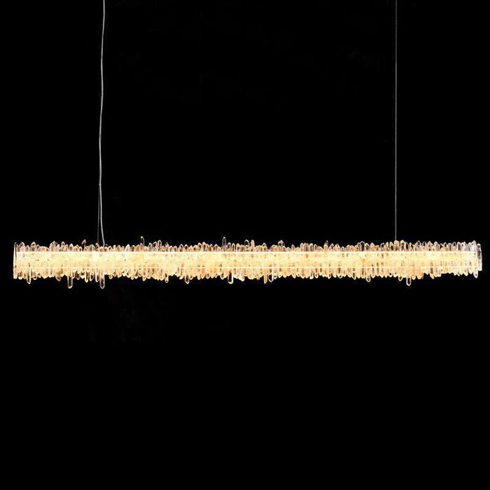 Rose Rock Crystal Chandelier Modern Linear Chandelier