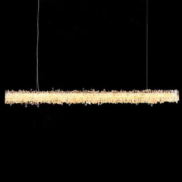 Rose Rock Crystal Chandelier Modern Linear Chandelier