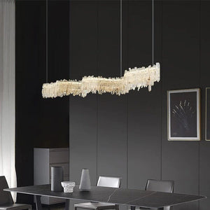 Rose Rock Crystal Chandelier Modern Linear Chandelier