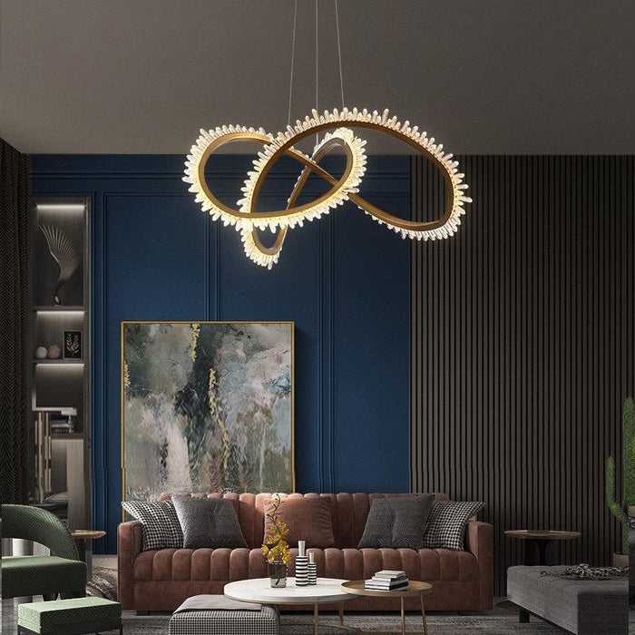 Rose Rock Crystal Ring Chandelier Modern Chandelier Kitchen