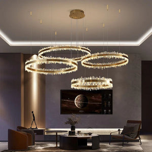 Rose Rock Crystal Rings Luxury Chandelier Modern Chandelier Dining Room