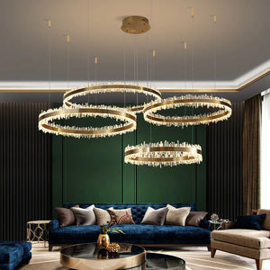 Rose Rock Crystal Rings Luxury Chandelier Modern Chandelier Dining Room