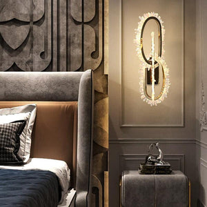 Rose Rock Crystal Wall Lamp Unique Modern Sconce Lighting